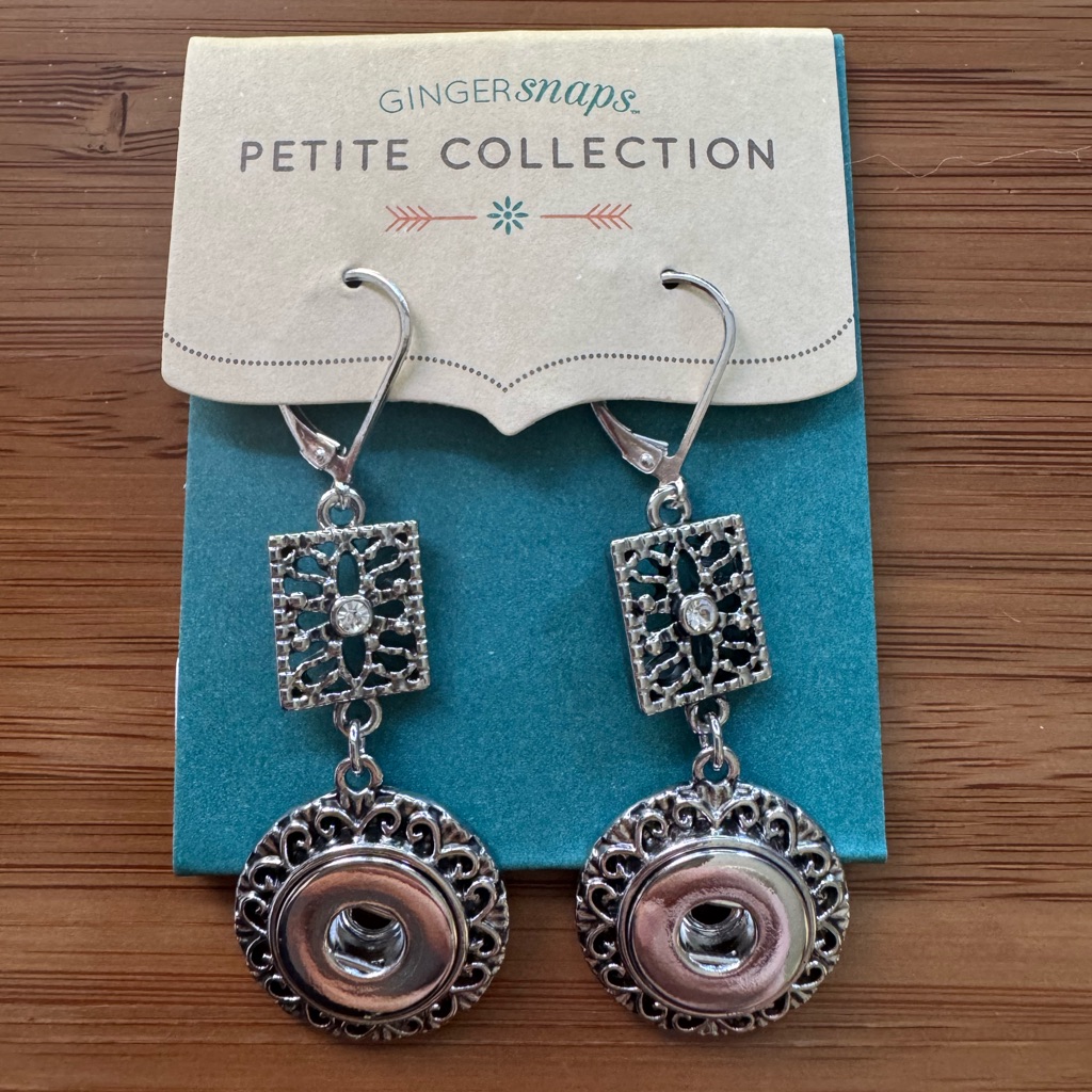 Ginger Snaps Silver Poetic Earrings (Petite Snaps)